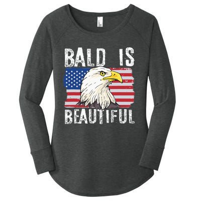 Bald Is Beautiful Independence Day Bald Eagle Women's Perfect Tri Tunic Long Sleeve Shirt