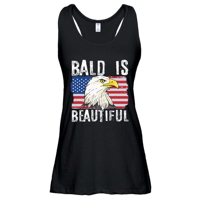 Bald Is Beautiful Independence Day Bald Eagle Ladies Essential Flowy Tank