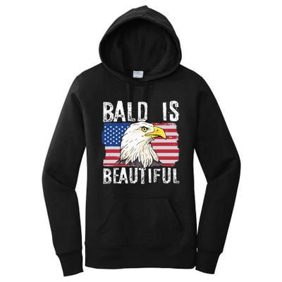 Bald Is Beautiful Independence Day Bald Eagle Women's Pullover Hoodie