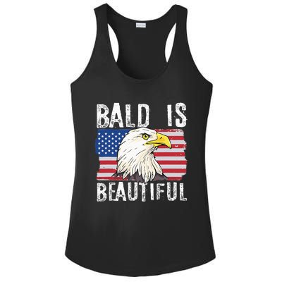 Bald Is Beautiful Independence Day Bald Eagle Ladies PosiCharge Competitor Racerback Tank