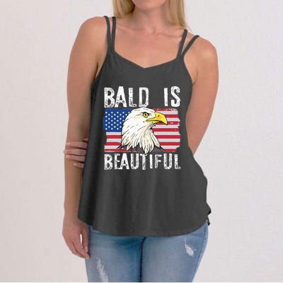 Bald Is Beautiful Independence Day Bald Eagle Women's Strappy Tank