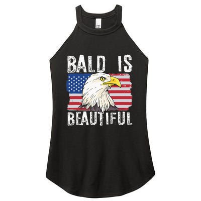 Bald Is Beautiful Independence Day Bald Eagle Women's Perfect Tri Rocker Tank