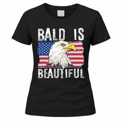 Bald Is Beautiful Independence Day Bald Eagle Women's T-Shirt