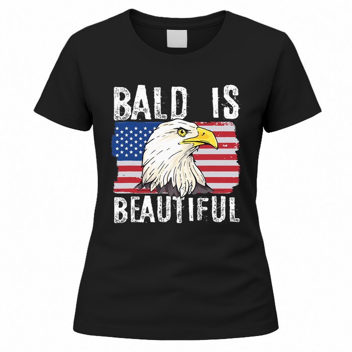 Bald Is Beautiful Independence Day Bald Eagle Women's T-Shirt