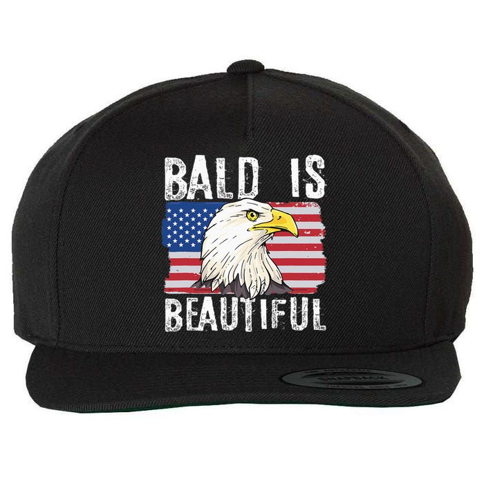 Bald Is Beautiful Independence Day Bald Eagle Wool Snapback Cap