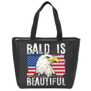 Bald Is Beautiful Independence Day Bald Eagle Zip Tote Bag