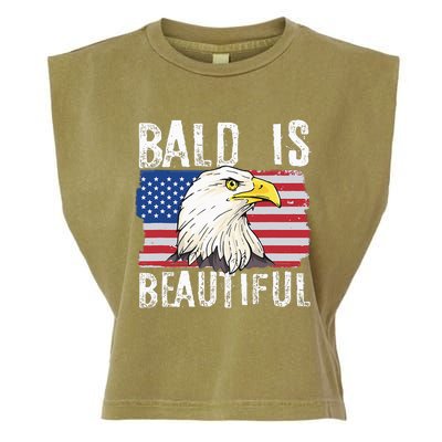 Bald Is Beautiful Independence Day Bald Eagle Garment-Dyed Women's Muscle Tee