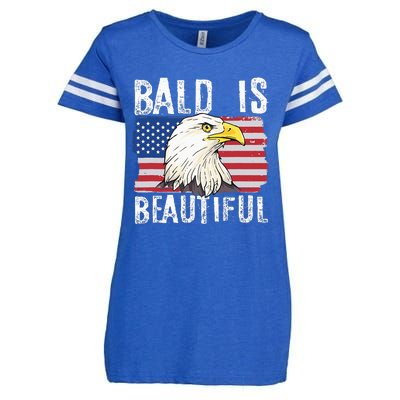 Bald Is Beautiful Independence Day Bald Eagle Enza Ladies Jersey Football T-Shirt