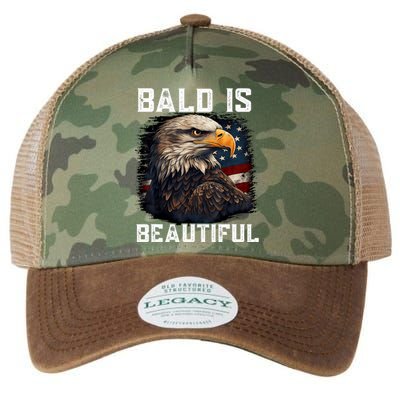 Bald Is Beautiful 4th Of July Independence Day Bald Eagle Legacy Tie Dye Trucker Hat