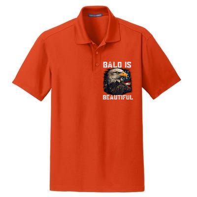 Bald Is Beautiful 4th Of July Independence Day Bald Eagle Dry Zone Grid Polo