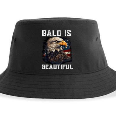 Bald Is Beautiful 4th Of July Independence Day Bald Eagle Sustainable Bucket Hat