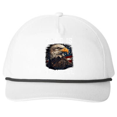 Bald Is Beautiful 4th Of July Independence Day Bald Eagle Snapback Five-Panel Rope Hat