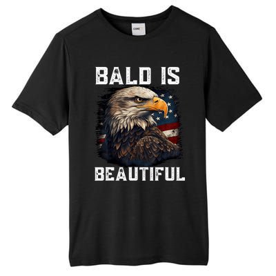 Bald Is Beautiful 4th Of July Independence Day Bald Eagle Tall Fusion ChromaSoft Performance T-Shirt