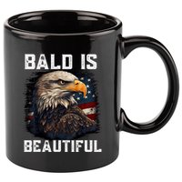 Bald Is Beautiful 4th Of July Independence Day Bald Eagle 11oz C Handle Ceramic Mug
