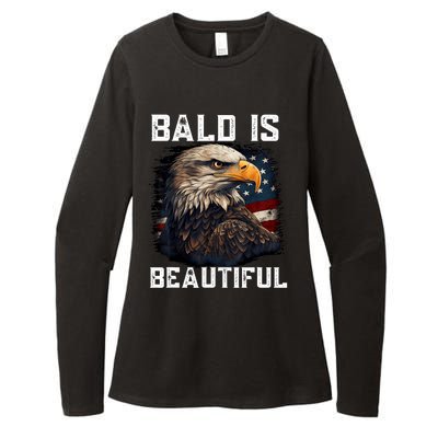 Bald Is Beautiful 4th Of July Independence Day Bald Eagle Womens CVC Long Sleeve Shirt