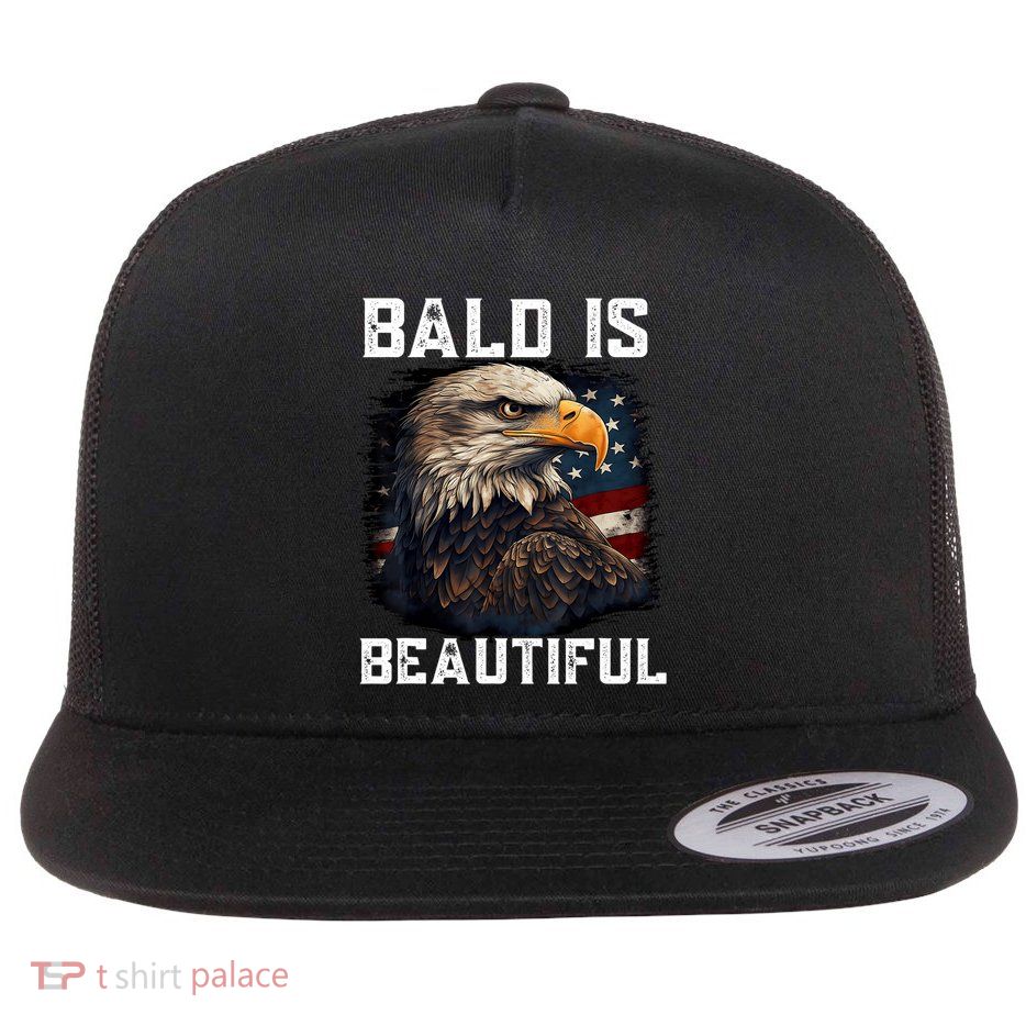 Bald Is Beautiful 4th Of July Independence Day Bald Eagle Flatbill Hat