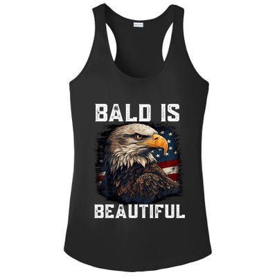 Bald Is Beautiful 4th Of July Independence Day Bald Eagle Ladies PosiCharge Competitor Racerback Tank