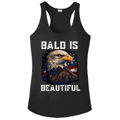 Bald Is Beautiful 4th Of July Independence Day Bald Eagle Ladies PosiCharge Competitor Racerback Tank