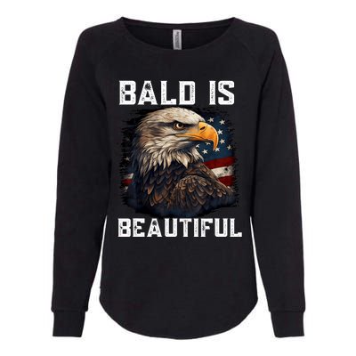 Bald Is Beautiful 4th Of July Independence Day Bald Eagle Womens California Wash Sweatshirt