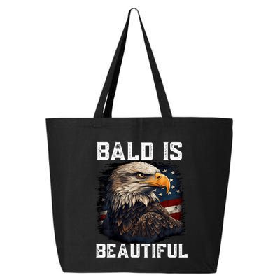 Bald Is Beautiful 4th Of July Independence Day Bald Eagle 25L Jumbo Tote