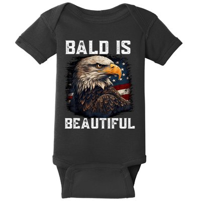 Bald Is Beautiful 4th Of July Independence Day Bald Eagle Baby Bodysuit