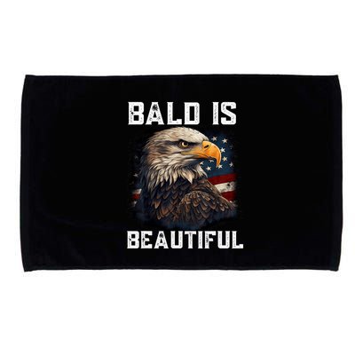 Bald Is Beautiful 4th Of July Independence Day Bald Eagle Microfiber Hand Towel