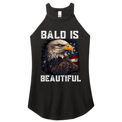 Bald Is Beautiful 4th Of July Independence Day Bald Eagle Women's Perfect Tri Rocker Tank