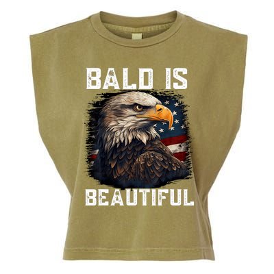 Bald Is Beautiful 4th Of July Independence Day Bald Eagle Garment-Dyed Women's Muscle Tee