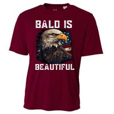 Bald Is Beautiful 4th Of July Independence Day Bald Eagle Cooling Performance Crew T-Shirt