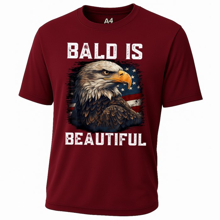 Bald Is Beautiful 4th Of July Independence Day Bald Eagle Cooling Performance Crew T-Shirt