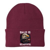 Bald Is Beautiful 4th Of July Independence Day Bald Eagle Knit Cap Winter Beanie