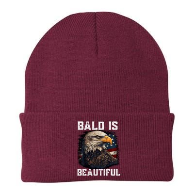 Bald Is Beautiful 4th Of July Independence Day Bald Eagle Knit Cap Winter Beanie