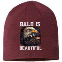 Bald Is Beautiful 4th Of July Independence Day Bald Eagle Sustainable Beanie