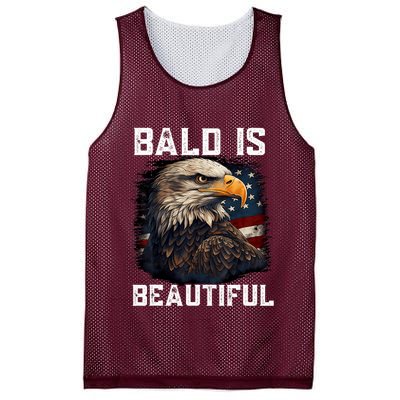 Bald Is Beautiful 4th Of July Independence Day Bald Eagle Mesh Reversible Basketball Jersey Tank