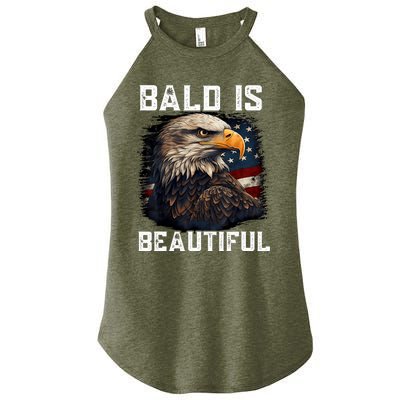 Bald Is Beautiful 4th Of July Independence Day Bald Eagle Women's Perfect Tri Rocker Tank