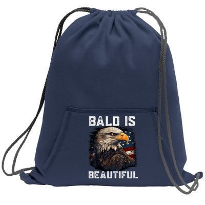 Bald Is Beautiful 4th Of July Independence Day Bald Eagle Sweatshirt Cinch Pack Bag