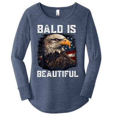 Bald Is Beautiful 4th Of July Independence Day Bald Eagle Women's Perfect Tri Tunic Long Sleeve Shirt