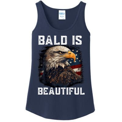 Bald Is Beautiful 4th Of July Independence Day Bald Eagle Ladies Essential Tank