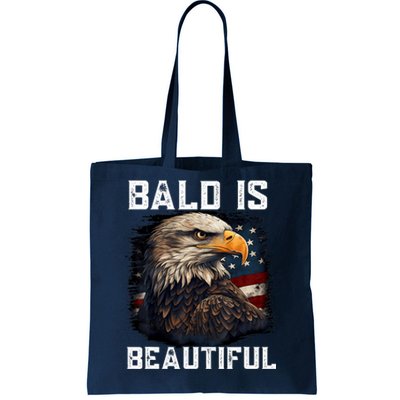 Bald Is Beautiful 4th Of July Independence Day Bald Eagle Tote Bag