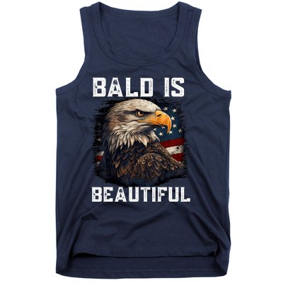 Bald Is Beautiful 4th Of July Independence Day Bald Eagle Tank Top