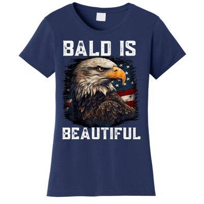 Bald Is Beautiful 4th Of July Independence Day Bald Eagle Women's T-Shirt