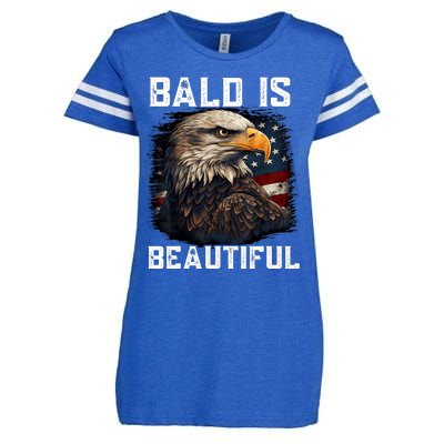 Bald Is Beautiful 4th Of July Independence Day Bald Eagle Enza Ladies Jersey Football T-Shirt