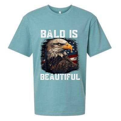 Bald Is Beautiful 4th Of July Independence Day Bald Eagle Sueded Cloud Jersey T-Shirt