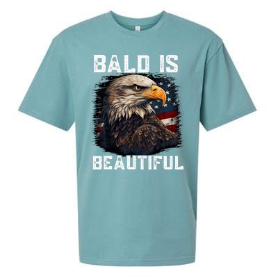 Bald Is Beautiful 4th Of July Independence Day Bald Eagle Sueded Cloud Jersey T-Shirt