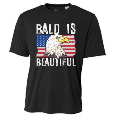 Bald Is Beautiful 4th of July Independence Day Bald Eagle Cooling Performance Crew T-Shirt