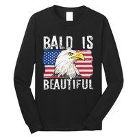 Bald Is Beautiful 4th of July Independence Day Bald Eagle Long Sleeve Shirt