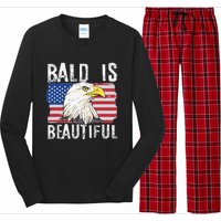 Bald Is Beautiful 4th of July Independence Day Bald Eagle Long Sleeve Pajama Set