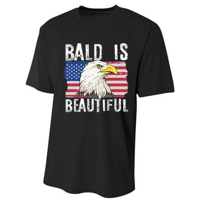 Bald Is Beautiful 4th of July Independence Day Bald Eagle Performance Sprint T-Shirt