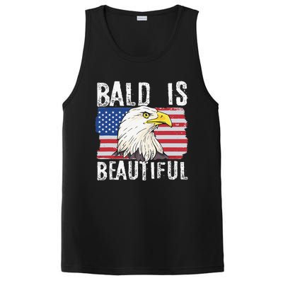 Bald Is Beautiful 4th of July Independence Day Bald Eagle PosiCharge Competitor Tank