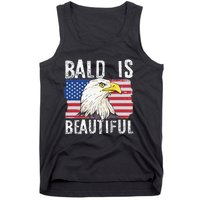 Bald Is Beautiful 4th of July Independence Day Bald Eagle Tank Top